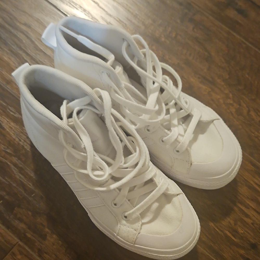 adidas White High-Top Sneakers
